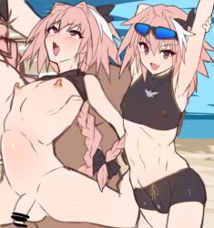 astolfo_(fate) dark-skinned_male fate/apocrypha fate/grand_order fate_(series) femboy gay harunori_oogami male/male male_only miga2580 tagme yaoi