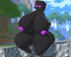 enderlady_(hbtheender) enderman enderwoman front_view hbtheender inverted_nipples minecraft purple_eyes purple_nipples