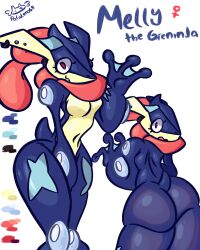 back_view blue_skin frog front_view greninja oc original_character patatero69 pokemon pokemon_(species) pokesona