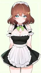 1girls ai_generated brown_hair brown_hair_female cleavage female girl maid maid_uniform owozu redraw sirivt submissive submissive_female virtual_youtuber vtuber