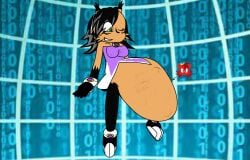 breasts clothed fiona_fox nicole_the_lynx sitting sonic_(series) sonic_the_hedgehog_(archie) sonic_the_hedgehog_(series) struggling_prey vore