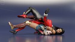 2girls 3d amazon ass batman:_arkham_knight batman_(series) big_breasts black_hair blue_eyes bodysuit boots catfight choke_hold dark_hair dc dc_comics demigoddess diana_prince digital_media_(artwork) eyebrows eyelashes eyes female female_only fully_clothed hair harley_quinn harley_quinn_(classic) harley_quinn_(injustice) hero heroine high_heels human humanoid injustice_2 light-skinned_female light_skin lips multiple_girls pale-skinned_female pale_skin superhero superheroine themysciran villain villainess voluptuous wafl2k wafl4k wonder_woman wonder_woman_(injustice) wonder_woman_(series)