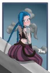 ass big_ass blue_eyes blue_hair fat_ass jfleng thick_ass