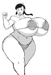 1girls 2023 alternate_version_available areolae ass bangs belly belly_button big_ass big_breasts bikini bikini_bottom bikini_top black_and_white black_hair braid braided_ponytail breasts busty calves cleavage clothed clothed_female clothes clothing curvaceous curvy female front_view gigantic_breasts greyscale hair happy huge_ass huge_breasts human ineffective_clothing large_areolae large_ass large_breasts legs_together light-skinned_female light_skin long_hair marina_(harorlood) micro_bikini momiji_(artist) monochrome navel open_mouth original original_character ponytail puffy_areola skimpy skimpy_bikini smile smiling solo standing stomach teeth thick_thighs thighs thong three-quarter_portrait tongue voluptuous wide_hips