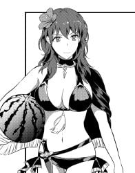 alternate_costume bikini black_bikini black_swimsuit breasts byleth_(fire_emblem) byleth_(fire_emblem)_(female) byleth_(summer)_(fire_emblem)_(female) female female_only fire_emblem fire_emblem:_three_houses fire_emblem_heroes hasunobannin nintendo official_alternate_costume solo swimsuit