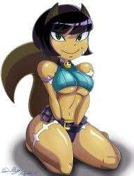 1girl 1girls 2016 2016s absurd_res absurdres anthro anthro_female anthrofied artist_name artist_signature bell bell_collar belt black_hair breasts brown_fur cat cat_girl cat_tail catgirl cleavage cosplay crossover_cosplay dalley_le_alpha domestic_cat fang fang_out felid feline felis female female_anthro female_focus female_only fur furry furry_female green_eyes hair kitty_katswell looking_at_viewer mammal_humanoid nadia_fortune nadia_fortune_(cosplay) nickelodeon short_hair signature simple_background skullgirls t.u.f.f._puppy tail teeth thick_thighs thighs underboob white_background wide_hips