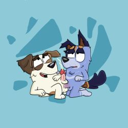 bluey_(series) cum furry gay male/male stripe_(bluey) stripe_heeler