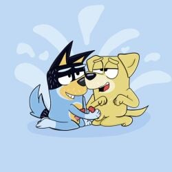 bandit_(bluey) bandit_heeler bluey_(series) furry gay male/male pat_(bluey)