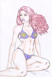 1girls bikini female female_only jean_grey marvel marvel_comics marvel_girl mutant phoenix_(x-men) solo themed_clothes x-men