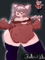 1girls bellowithjello big_belly female female_pred friday_night_funkin girlfriend_(friday_night_funkin) implied_vore thick_thighs vore vore_belly