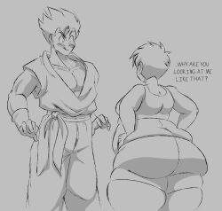 ass_cleavage big_belly butt_crack chubby chubby_female dragon_ball dragon_ball_z fat_ass huge_ass huge_belly large_ass large_belly muffin_top plump plump_ass son_gohan squish sunsleptos tagme thick_thighs tight_clothing videl