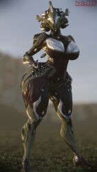 1girls 3d 3d_(artwork) ass breasts curvy curvy_figure front_view hips huge_ass huge_breasts khora_(warframe) large_ass large_breasts looking_at_viewer niki3d outside solo solo_female standing thick_thighs thighs warframe wide_hips