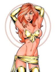 1girls areolae blue_eyes blush breasts female_only jean_grey marvel marvel_comics medium_breasts naked nude nudity pussy red_hair shaved_pussy solo solo_female superheroine toksie x-men