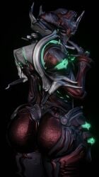 1girls 3d 3d_(artwork) ass genderswap_(mtf) hips huge_ass large_ass limbo_(warframe) looking_at_viewer looking_back ozcg888 rule_63 simple_background thick_thighs thighs warframe wide_hips