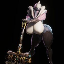 1girls 3d ass black_background breasts curvy curvy_figure huge_breasts large_ass large_breasts saryn_(warframe) simple_background solo solo_female thick_thighs thighs vindicate voluptuous warframe