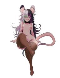 black_hair choker female indie_virtual_youtuber latam_virtual_youtuber light-skinned_female long_hair naked nipples purple_eyes rat rat_ears rat_girl rat_humanoid rat_tail ratlab_(the_kurieta) small_breasts starsnoir thick_thighs thighhighs thighs two_tone_hair virtual_youtuber vtuber white_hair wide_hips