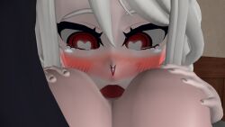 3d alternate_angle anilingus ass ass_focus ass_grab ass_up blush chair_activities demon_girl eating_ass facesitting heart-shaped_pupils helltaker looking_down lucifer_(helltaker) modeus_(helltaker) sfm source_filmmaker tail tears tongue tongue_fucking tongue_in_anus tongue_out white_hair yuri