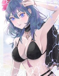 alternate_costume bikini black_bikini black_swimsuit breasts byleth_(fire_emblem) byleth_(fire_emblem)_(female) byleth_(summer)_(fire_emblem)_(female) female female_only fire_emblem fire_emblem:_three_houses fire_emblem_heroes isa_toyty nintendo official_alternate_costume solo swimsuit