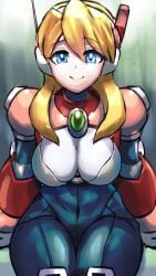 1girls 2021 alia android blonde_hair bodysuit breasts dgrp looking_at_viewer mega_man mega_man_x robot robot_girl thick_thighs