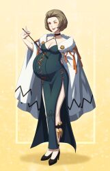 1girls blush breasts cleavage female female_only fire_emblem fire_emblem:_three_houses high_heels large_breasts manuela_casagranda mature_female misscherrylle nintendo pregnant solo