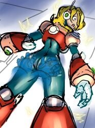 2020 alia android ass ass_grab back back_view blonde_hair bodysuit dat_ass dgrp mega_man mega_man_x restrained robot_girl