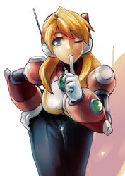 1girls 2020 alia android blonde_hair bodysuit breasts dgrp mega_man mega_man_x robot robot_girl