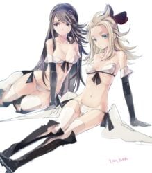 2girls agnes_oblige bikini bravely_default breasts edea_lee panties thighs