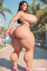 ai_generated ass big_ass big_breasts big_butt bikini bimbo bimbo_body breasts bubble_butt calves child_bearing_hips curvaceous curvy curvy_figure high_heels hourglass_figure huge_ass huge_breasts huge_butt large_breasts massive_breasts pale-skinned_female pale_skin slanted_eyes spankable spankable_ass thick_calves thick_thighs thighs thixies voluptuous voluptuous_female wide_hips