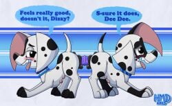 101_dalmatian_street 101_dalmatians canine canine_pussy cub dee_dee_(101_dalmatians) disney dizzy_(101_dalmatians) dog double_dildo double_dildo_vaginal double_penetration female_only feral feral_on_feral hmdkoba young yuri