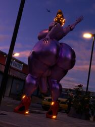 1futa 3d big_ass big_breasts breasts bubble_butt flaccid futa_only futanari haydee haydee_(game) huge_ass huge_cock latex latex_bodysuit latex_breasts latex_futa latex_suit low-angle_view penis public qzk_forte solo taxi thick_thighs wide_hips