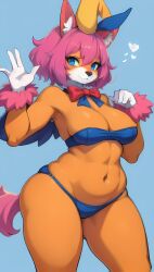 ai_generated anthro awokose big_breasts big_hips big_thighs clown clown_girl clown_makeup funny furry furry_breasts furry_female huge_breasts huge_hips huge_thighs stable_diffusion thick thick_thighs