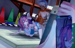 1girls 2boys alternate_costume ass azur_lane big_ass big_breasts bouncing_ass bouncing_breasts breasts bremerton_(azur_lane) bremerton_(scorching-hot_training)_(azur_lane) busty cheating cheating_female cheating_girlfriend cuckold cuckold_pov cum_in_pussy cum_inside curvy curvy_body curvy_female curvy_figure dark-skinned_male dark_skin doggy_style from_behind grabbing_another's_ass grabbing_ass grabbing_from_behind harada_(harada4780) huge_ass huge_breasts huge_cock interracial large_ass large_breasts large_penis light-skinned_female long_hair lying netorare nipples ntr official_alternate_costume phone phone_call phone_camera phone_sex pink_eyes pink_hair ribbon sex_from_behind stealth_sex thick_thighs twintails voluptuous voluptuous_female