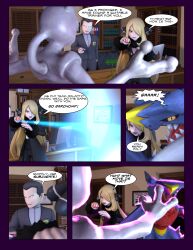 3d blonde_hair comic cynthia_(pokemon) female garchomp giovanni_(pokemon) mewtwo pokemon pokemon_(species) sladernader team_rocket