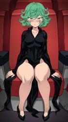 1girls blush blushing color eyebrows female female_only gonzalo_costa green_eyes green_hair light-skinned_female light_skin mogudan movie_theater one-punch_man seductive skirt small_breasts solo solo_female solo_focus tatsumaki theater thick_thighs thighs wide_hips