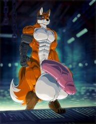 1male 2023 4_toes 5_fingers abs amarkovek_galkarot_(kernkraftwerks) anthro anthro_male anthro_only assertive_male athletic athletic_male augmentation ball_tuft balls balls_bigger_than_head barefoot beefy biceps big_biceps big_muscles big_tail biped black_eyebrow black_nose black_toenails blurred_background breastplate bright_light brown_ears brown_feet buff canine casual_nudity chains cheek_tuft closed_mouth comission completely_nude completely_nude_male countershade_balls countershade_ears countershade_feet countershade_fur countershade_snout countershade_torso cybernetic_arm cybernetic_eye cybernetics dark_background detailed_background digital_media_(artwork) dramatic_lighting ear ear_tuft ears_up exposed_penis fit fit_male flaccid_penis foggy fox fox_boy fox_ears fox_humanoid fox_tail furry furry_male furry_only general genitalia glans glistening_legs glistening_penis golden_eyes half-closed_eye hanging_balls heavy_balls hi_res humanoid humanoid_genitalia hyper hyper_balls hyper_penis indoors knee_up laser leaving_pool light-skinned_male long_penis long_tail looking_at_viewer male male_only mammal manly military muscular muscular_arms muscular_body muscular_legs muscular_male narrowed_eyes navel no_nipples nude nude_male open_eyes open_hand orange_arms orange_body orange_legs orange_tail pecs penis penis_focus pink_penis plantigrade plantigrade_anthro pool presenting presenting_balls presenting_penis prosthetic prosthetic_arm prosthetic_limb pubes raised_leg round_balls scarred_torso scars science_fiction serious smooth_penis standing steam steaming_body straight tail tail_tuft tailwag thick_penis thick_thighs three-quarter_portrait three-tone_fur trapezius tridark urethra veiny_penis vulpine water water_drop watermark wet_balls wet_legs wet_penis white_balls white_fur