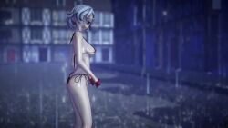 3d animated cupless_bikini dancing dildo gloves glowing_clothes heart heart-shaped_pupils mmd mp4 music naked nude object_insertion oshiki_mitsuda outdoors pubic_hair rain raining sex_toy shiny_skin short_hair skimpy small_breasts sound string_bikini tagme video white_hair