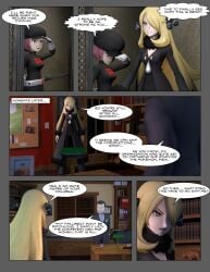 3d blonde_hair comic cynthia_(pokemon) giovanni_(pokemon) pokemon sladernader team_rocket team_rocket_grunt_(female)