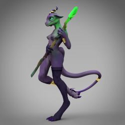 3d animated anthro bambookat female furry kobold mp4 no_sound solo tagme turntable_(animation) video