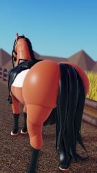 3d animated ass equine feral furry horse horseballs male no_sound roblox shaking_butt tagme video willie_piv