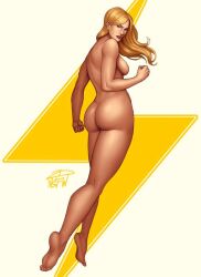 1girls 2dnsfw 2dswirl alternate_version_available ass avengers big_breasts blonde_female blonde_hair breasts carol_danvers casual female female_only light-skinned_female light_skin marvel marvel_comics nude nude_female pussy shaved_pussy solo