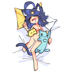 cat_ears cat_tail catgirl completely_nude edit nude_filter purple_hair roblox sleeping superiormari third-party_edit