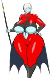 big_breasts breasts dragon_ball dragon_ball_heroes grey_hair huge_breasts large_breasts massive_breasts momiji_(artist) tight_clothing towa wide_hips