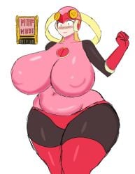 big_breasts breasts capcom huge_breasts large_breasts mega_man momiji_(artist) roll.exe wide_hips