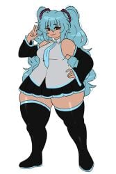 1girls alternate_body_type asshushie big_ass big_breasts big_butt black_eyes blue_hair boots bottom_heavy dark_skin fat female fully_clothed hatsune_miku high_boots huge_ass huge_butt huge_thighs large_ass large_butt luvanely necktie original_artwork plump race_swap skirt thick_ass thick_hips thick_legs thick_thighs thigh_boots thighs tie twintails vocaloid wide_hips wide_thighs