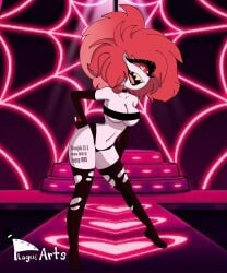 cherri_bomb_(hazbin_hotel) demon hazbin_hotel leggings stripper tagme theplagueart