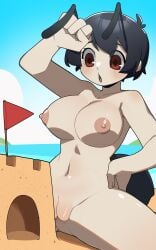 ant_girl_(junkzero) beach junkzero naked original_character