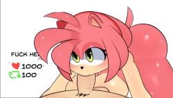 1boy 1girls amy_rose animated anthro ass ass_up balls big_breasts blowjob breasts completely_nude erection eulipotyphlan fellatio female furry green_eyes hair_ornament hairband hedgehog human human_on_anthro loop male mammal mishythesheep mobian mobian_(species) mobian_hedgehog mp4 no_sound nude nude_female nude_male penis pink_fur pink_hair sega sonic_(series) sonic_the_hedgehog_(series) strip_game sweat tagme tail video