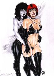 2023 black_hair chastity curvy_female curvy_figure dc dc_comics death_(personification) death_of_the_endless ed_benes_studio female_focus female_only grim_reaper hi_res joe_lima looking_at_viewer queen_of_the_dead voluptuous voluptuous_female white_skin