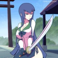 alternate_version_available animated color colored edit female highschool_of_the_dead no_sound saeko_busujima short_playtime shorter_than_30_seconds tagme twistedgrim video