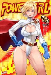 1girls 2d blonde blonde_hair blue_eyes bob_cut boob_window breasts busty butcha-u color cute dc dc_comics eroquis female female_focus female_only fully_sheathed heroine hourglass_figure kara_zor-l karen_starr large_breasts leotard medium_hair mole mole_on_breast pawg power_girl seductive_look solo thick thick_ass thick_thighs wide_hips